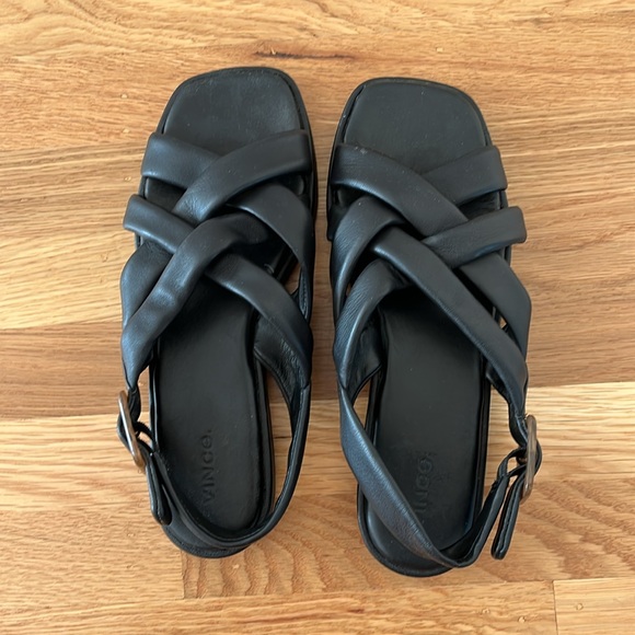 Vince Women’s Rexx Black Leather Sandals Size 8.5 Fisherman - Picture 5 of 8